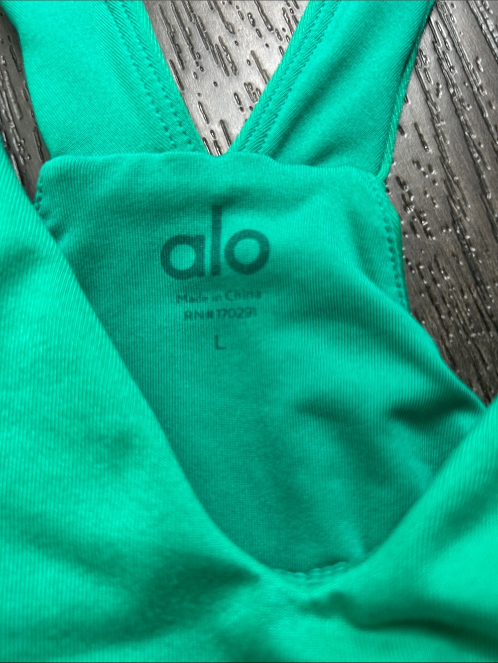 ALO Yoga Bright Green V-Neck Racerback Tank - Picture 2 of 3